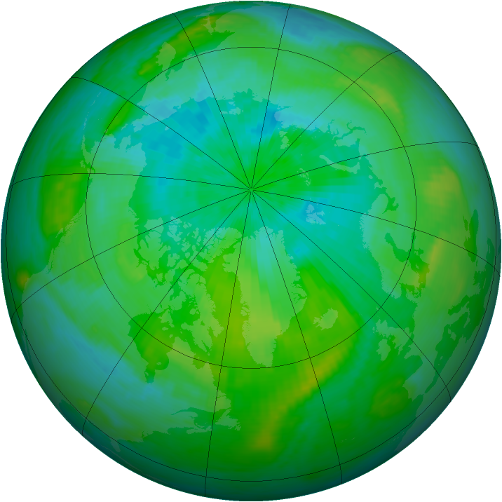 Arctic ozone map for 26 August 1991
